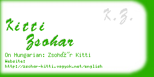 kitti zsohar business card